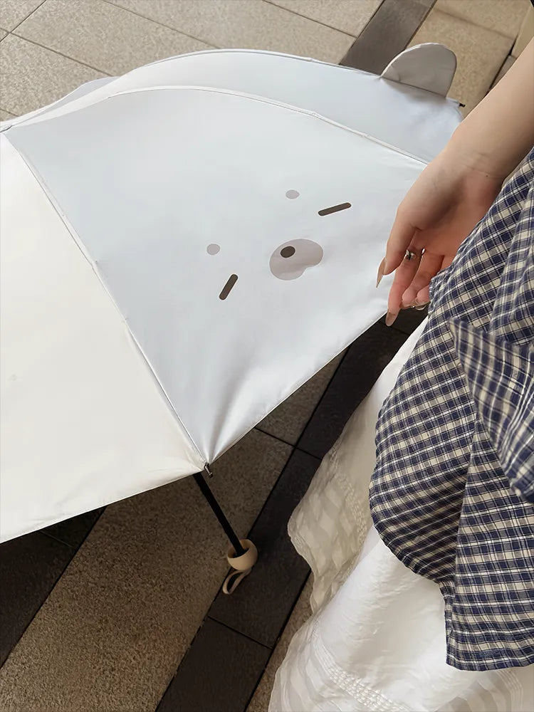 Cute Seal UV-Protective Folding Umbrella for Sun & Rain