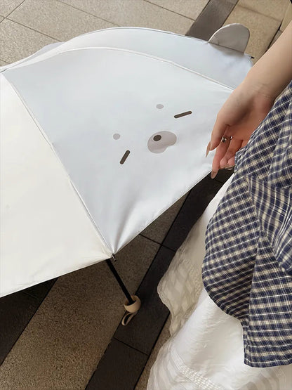 Cute Seal UV-Protective Folding Umbrella for Sun & Rain