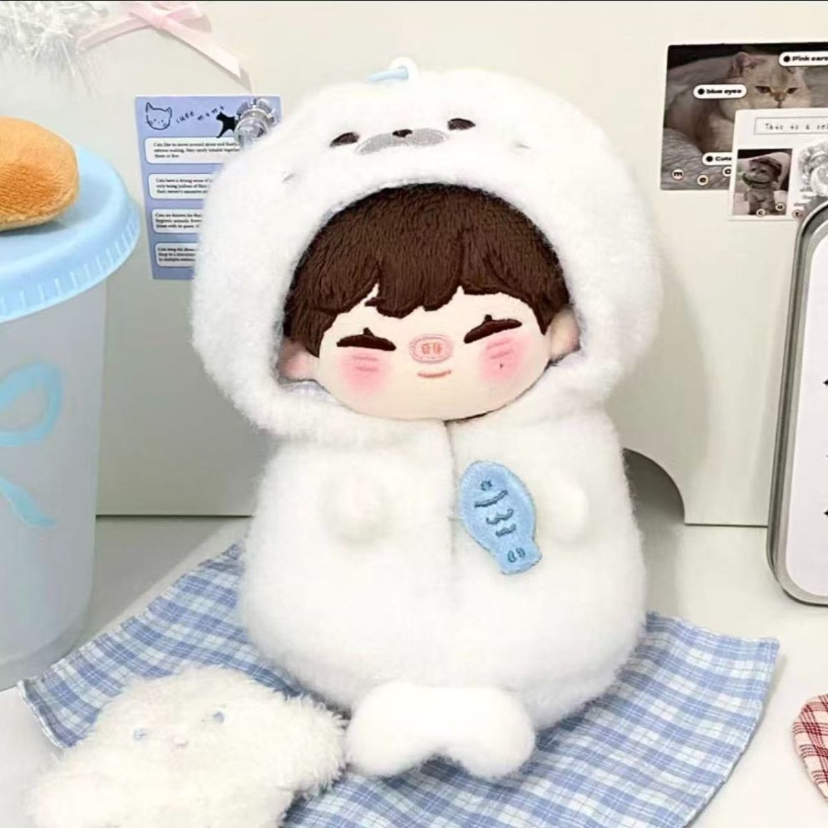 Cute Seal Costume Cape for 10cm Plush Dolls