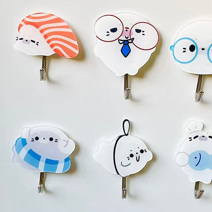 Strong No-Drill Seal Adhesive Wall Hooks