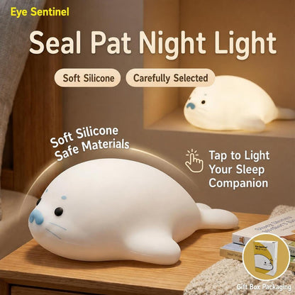 Eye Nurse LED Touch Night Light with Cute Seal Design, Dimmable Bedside Lamp for Baby and Gift