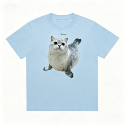 GRTQ Seal Graphic Heavyweight Cotton T-Shirt for Men and Women