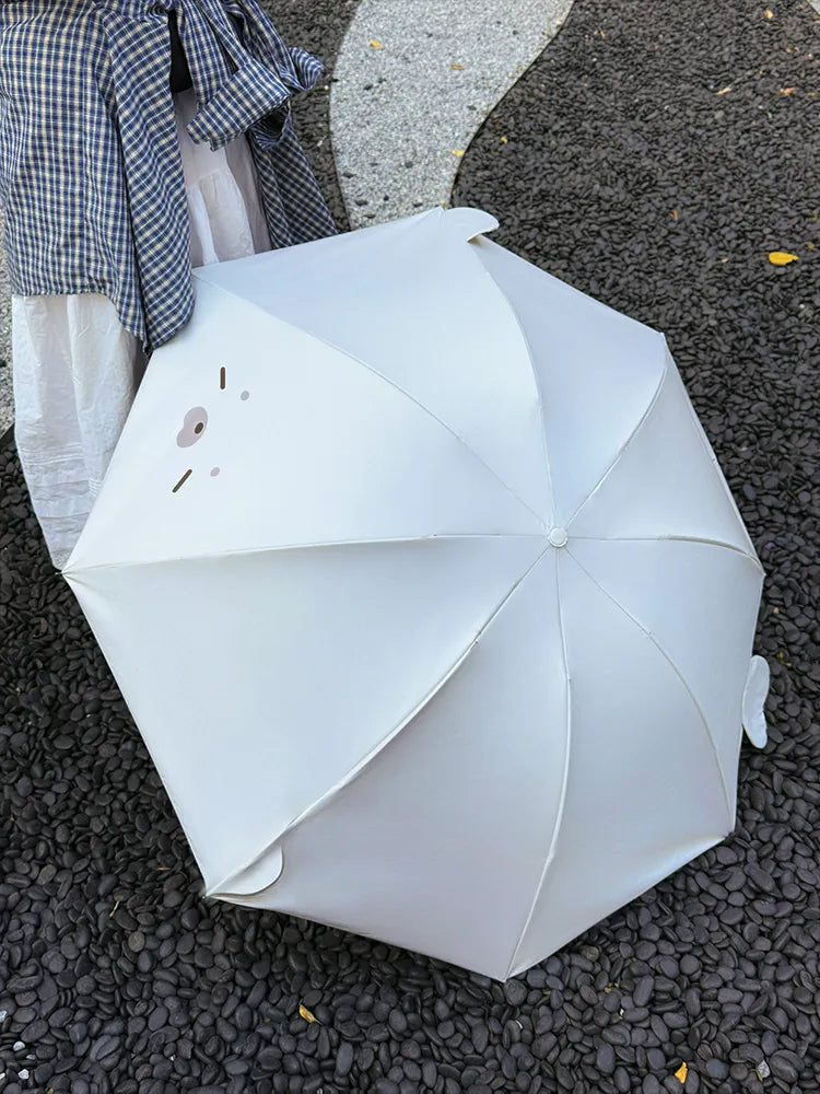 Cute Seal UV-Protective Folding Umbrella for Sun & Rain