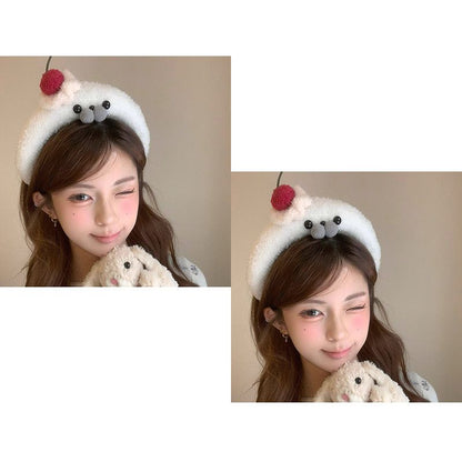 Fluffy Seal Spa Headband for Face Washing & Makeup