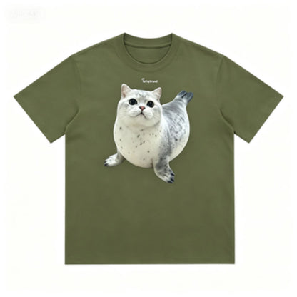 GRTQ Seal Graphic Heavyweight Cotton T-Shirt for Men and Women