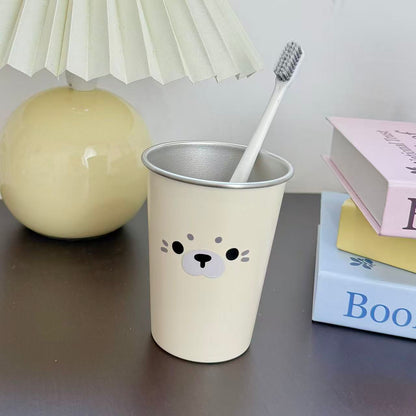 Cute Cartoon Seal 304 Stainless Steel Mouthwash Cup for Students Dorm Bathroom