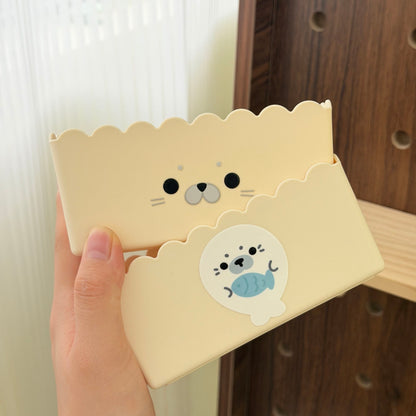 Cream Seal Lace Desk Organizer for Stationery and Small Items