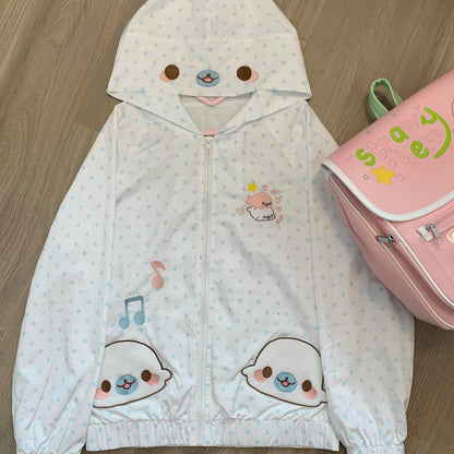 Seal Print Cooling UV-Protective Lightweight Hoodie