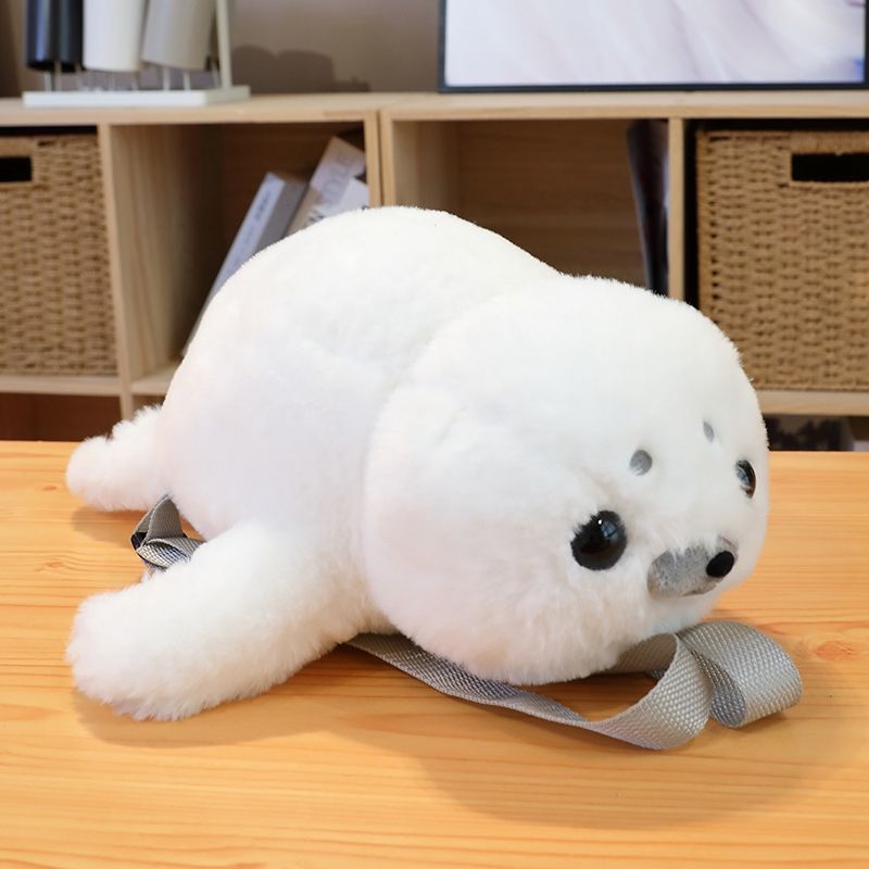 Mini Seal Plush 2-Way Backpack & Shoulder Bag