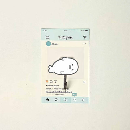 Cute Seal Acrylic Hook for Kitchen, Bedroom, Bathroom – Strong No-Drill Adhesive Wall Hook