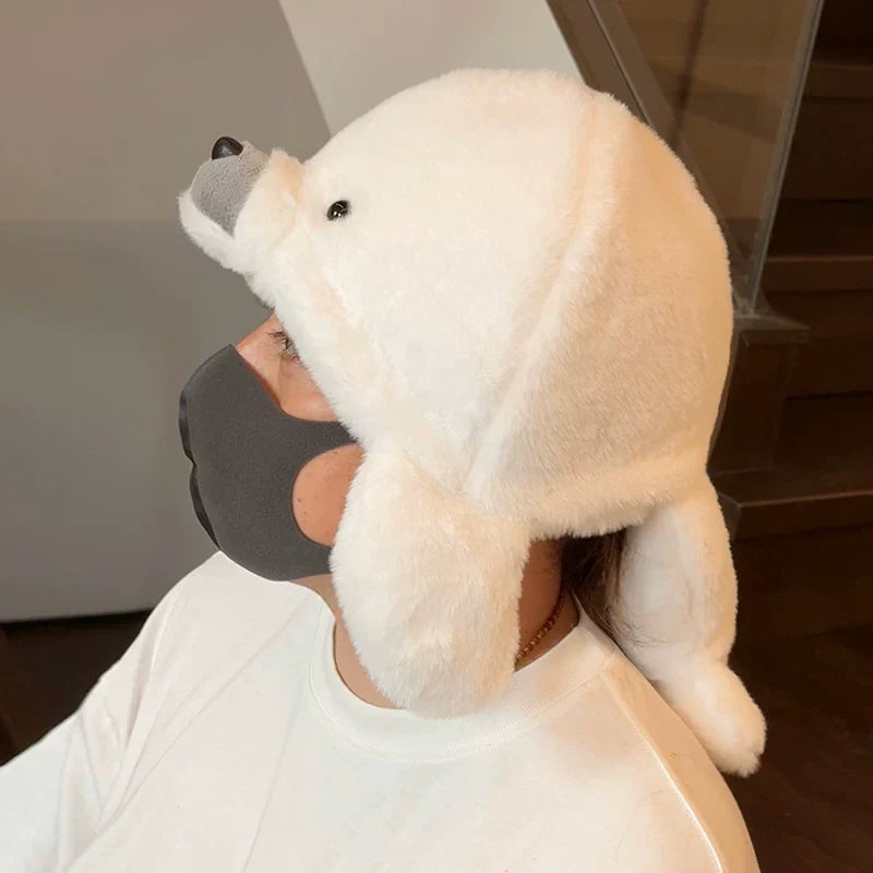Funny Oversized Fluffy Seal Plush Costume Hat