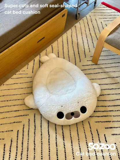 Warm Semi-Enclosed Seal Pet Bed for Cats & Small Dogs