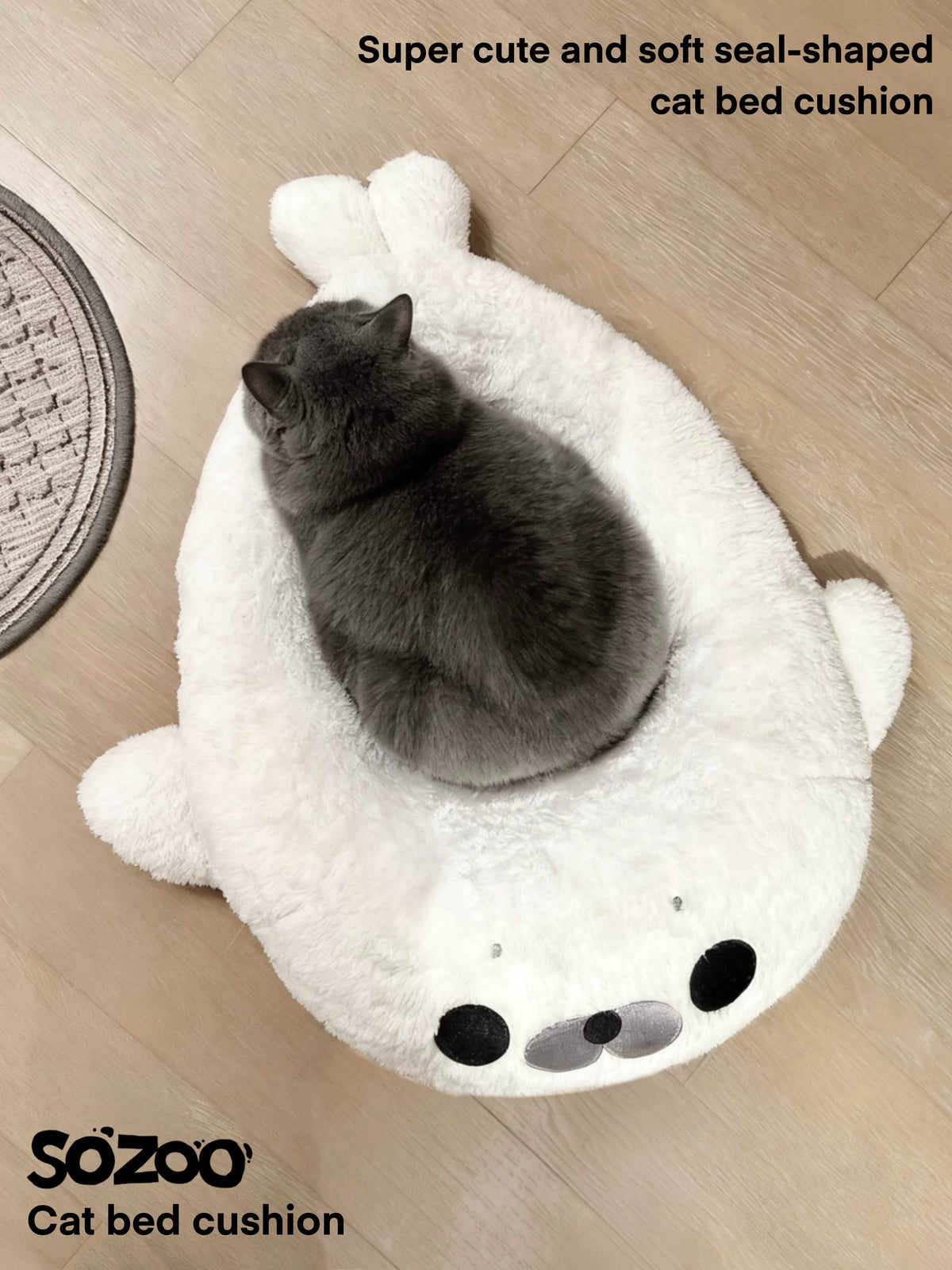Warm Semi-Enclosed Seal Pet Bed for Cats & Small Dogs