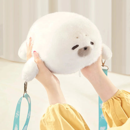 Premium Fluffy Seal Plush Crossbody Shoulder Bag