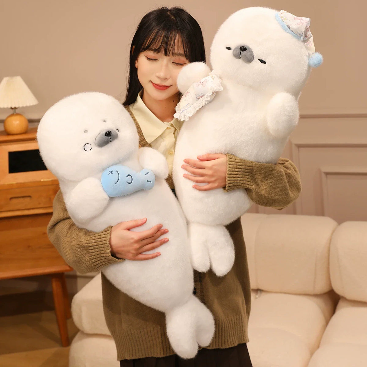 Chubby 70cm Seal Body Pillow with Cute Expressions