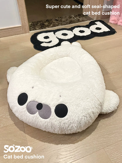 Warm Semi-Enclosed Seal Pet Bed for Cats & Small Dogs
