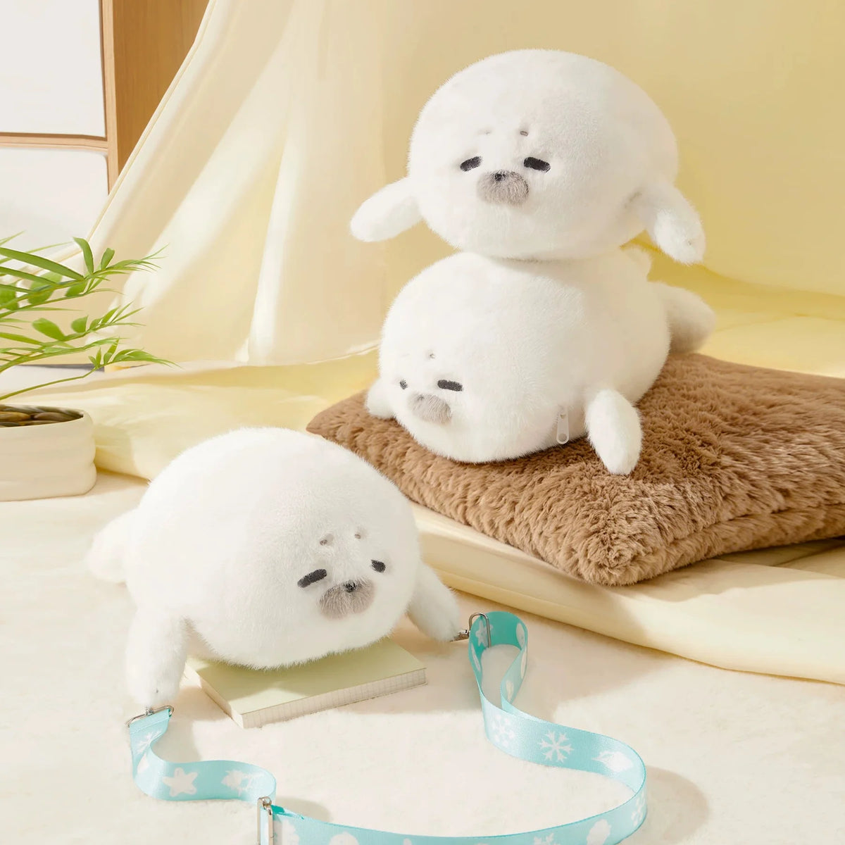 Premium Fluffy Seal Plush Crossbody Shoulder Bag