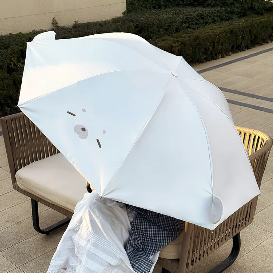Cute Seal UV-Protective Folding Umbrella for Sun & Rain
