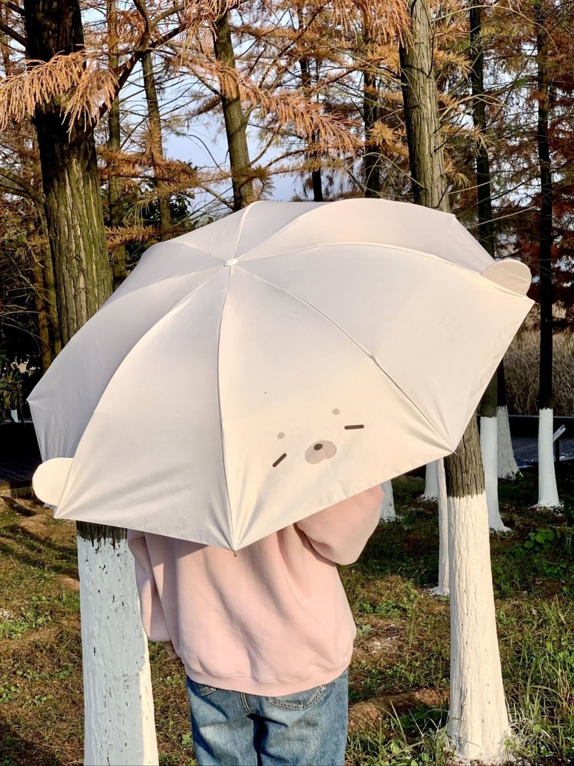 Cute Seal UV-Protective Folding Umbrella for Sun & Rain