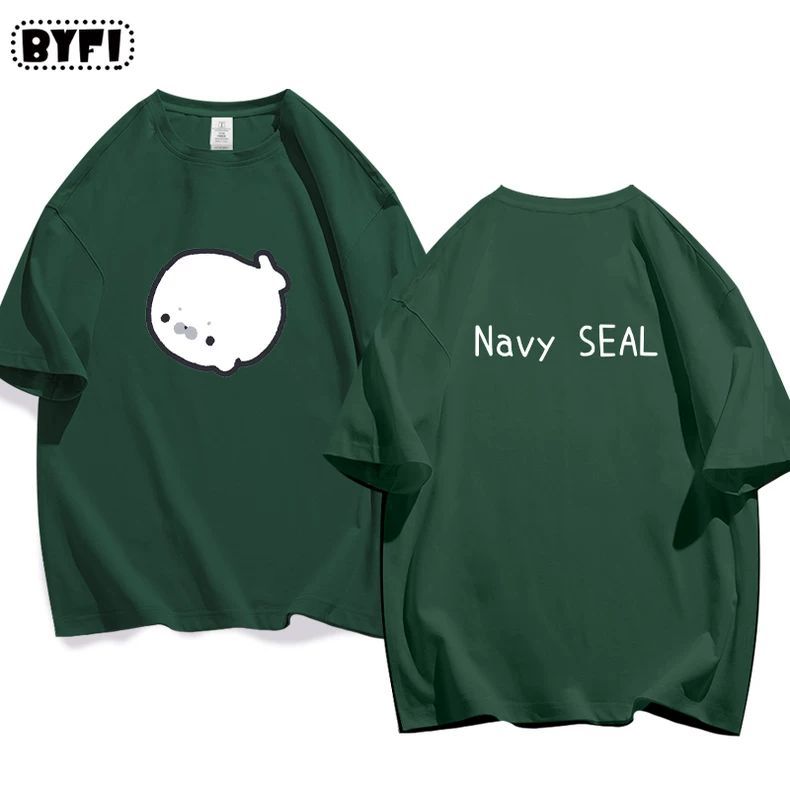 Cute Seal Graphic Cotton T-Shirt in Multiple Designs