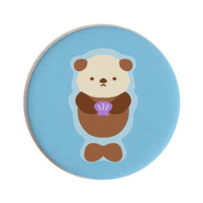 Cute Cartoon Seal Diatomite Coaster Set for Desk, Table, and Bar