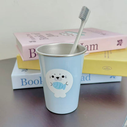 Cute Cartoon Seal 304 Stainless Steel Mouthwash Cup for Students Dorm Bathroom