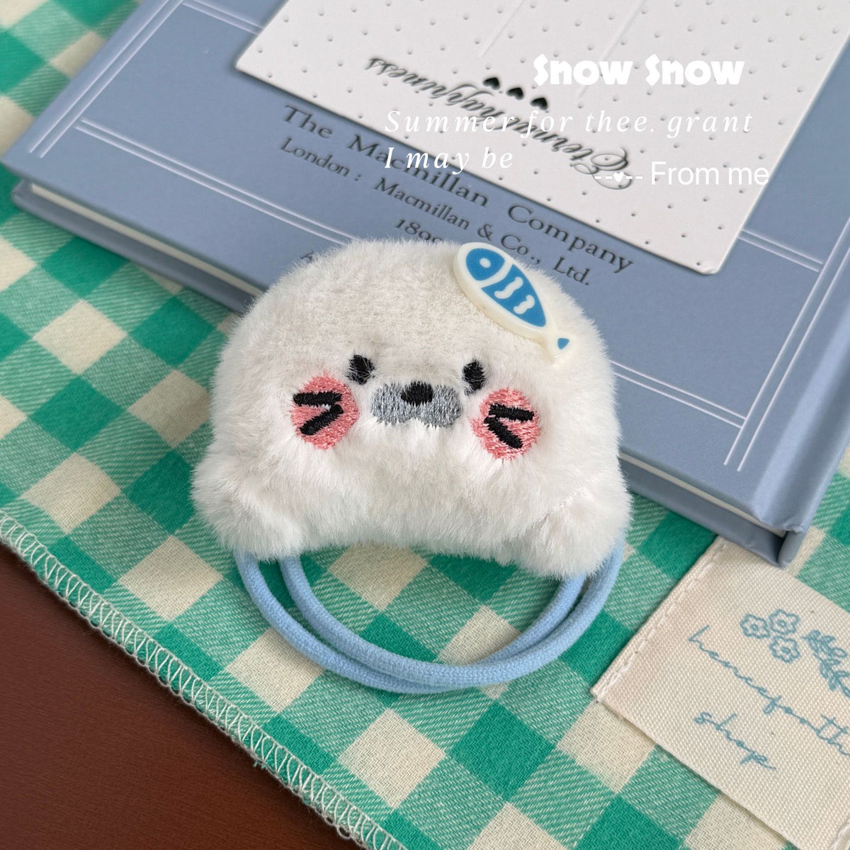 Cute Plush Seal Hair Ties Set - Kawaii Fish Seal Ponytail Holders for Girls
