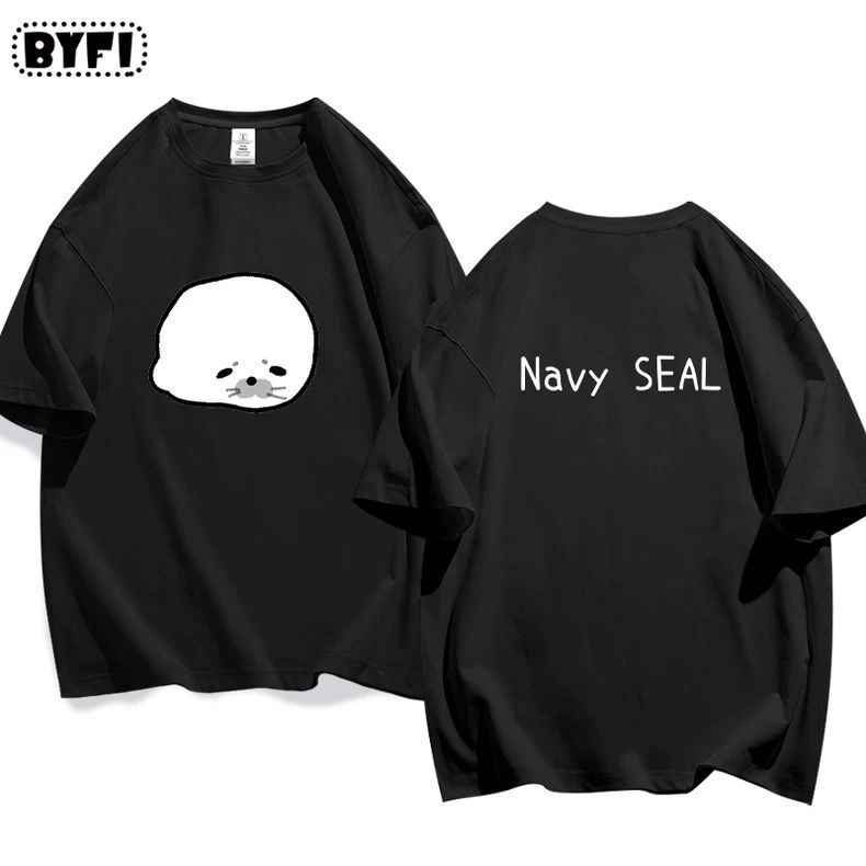 Cute Seal Graphic Cotton T-Shirt in Multiple Designs