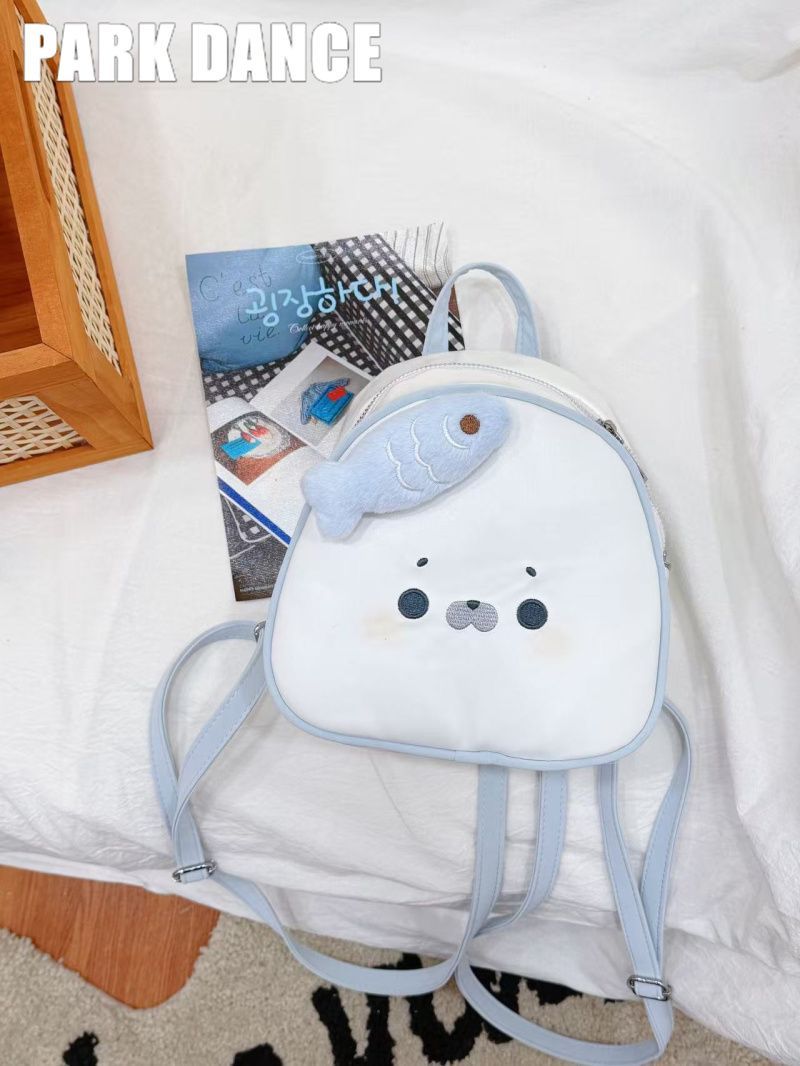 Cute Seal & Fish Plush Backpack for Everyday Outings