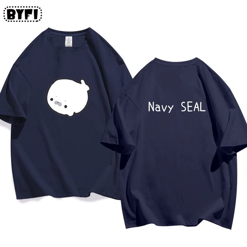 Cute Seal Graphic Cotton T-Shirt in Multiple Designs