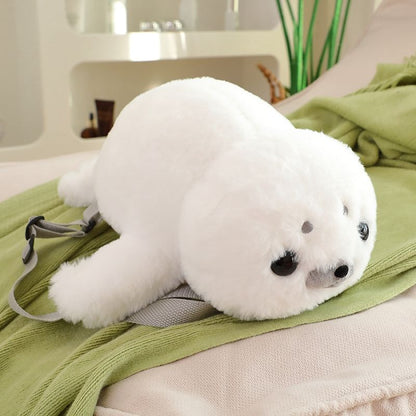 Mini Seal Plush 2-Way Backpack & Shoulder Bag