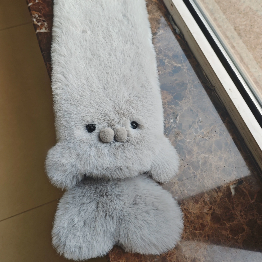 Fluffy Seal Winter Scarf with Plush Animal Detail