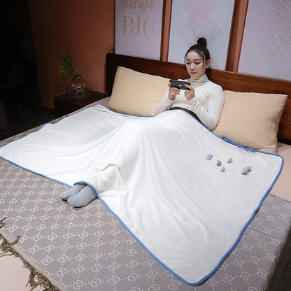 Fluffy Seal Flannel Throw Blanket for Naps & Travel