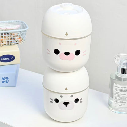Cute Seal Face Mini Humidifier, Small Desktop Mist Maker for Bedroom, Dorm, Office