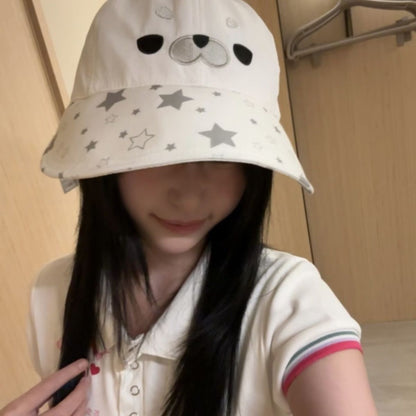 Seal Fisherman Hat, Soft Wide Brim Sun Hat for Summer, Adjustable