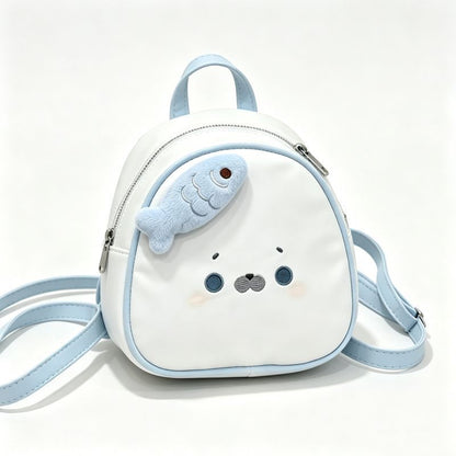 Cute Seal & Fish Plush Backpack for Everyday Outings
