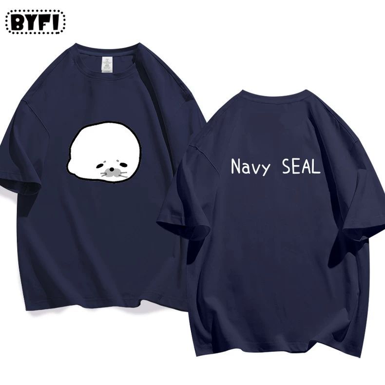 Cute Seal Graphic Cotton T-Shirt in Multiple Designs
