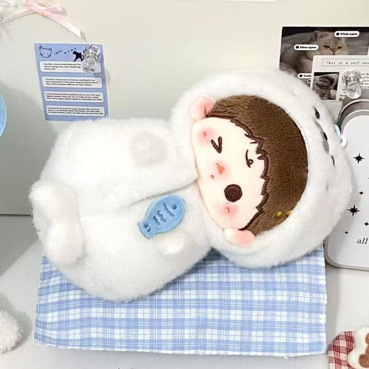 Cute Seal Costume Cape for 10cm Plush Dolls