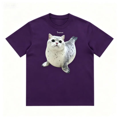 GRTQ Seal Graphic Heavyweight Cotton T-Shirt for Men and Women