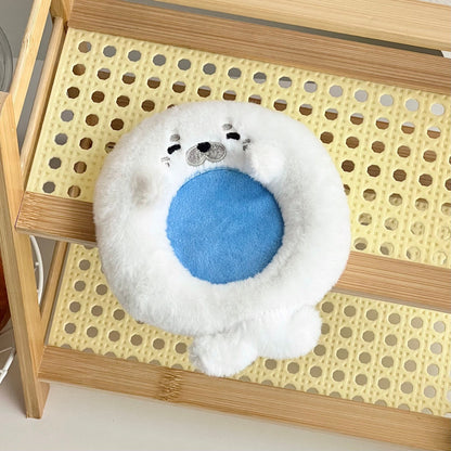 Cute Plush Seal Coaster Set, Heat-Resistant Cup Mat for Coffee & Tea, Cartoon Home Decor & Photo Prop