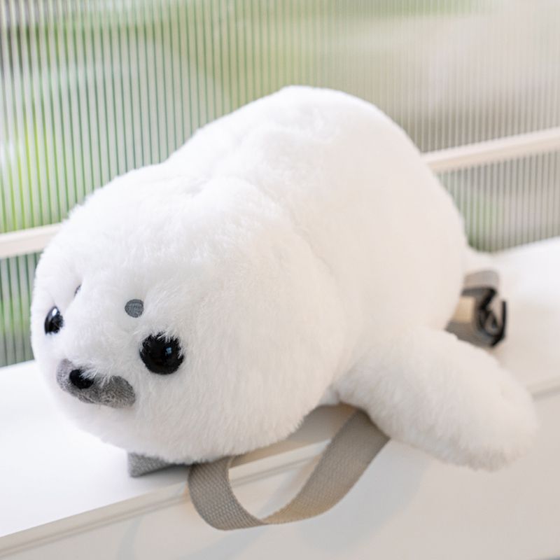 Mini Seal Plush 2-Way Backpack & Shoulder Bag
