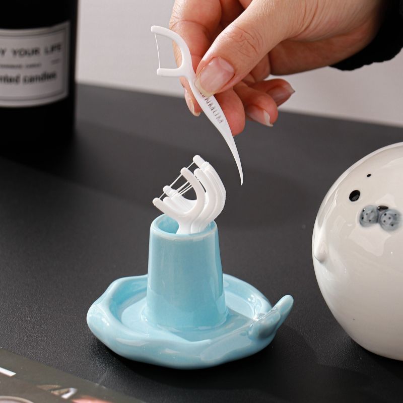Cute Ceramic Seal Toothpick Holder for Living Room Decor
