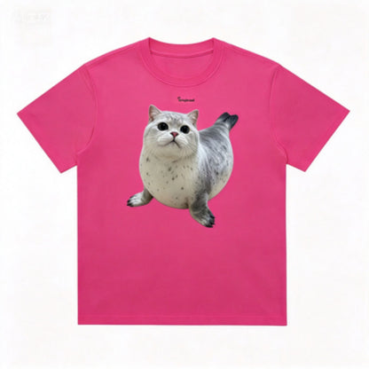 GRTQ Seal Graphic Heavyweight Cotton T-Shirt for Men and Women