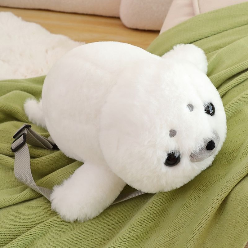 Mini Seal Plush 2-Way Backpack & Shoulder Bag