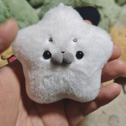 Cute Plush Seal Keychain with Heart, Squeaky Star Seal Plush Toy
