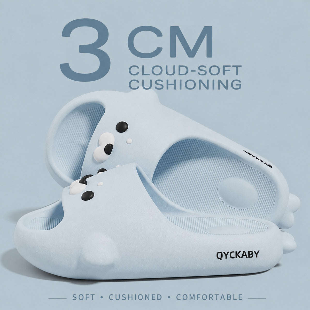 QYCKABY Cloud Cartoon Seal Slippers for Women, Indoor/Outdoor Anti-Skid Bathroom Slippers 商品画像